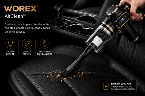 WOREX AirClean™ | Aspirador Portátil para Coche